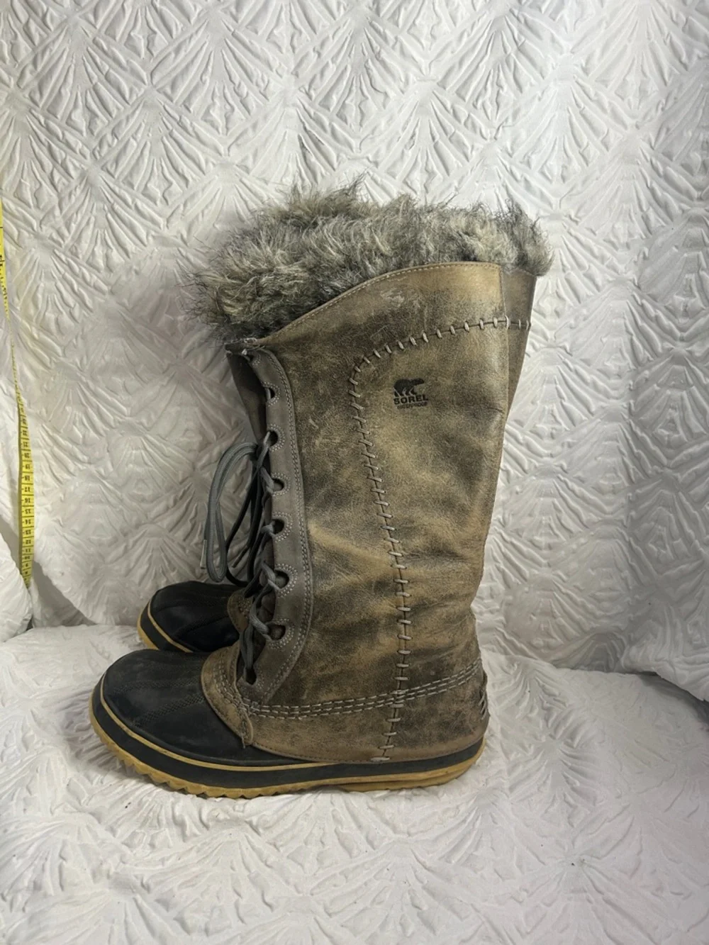 Sorel Cate the Great Pewter Distressed Boots Size8 - Picture 2 of 6